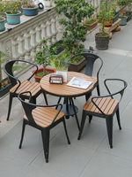 Tables et chaises en bois plastique pour l'extérieur, hôtel, école, balcon, villas de loisirs, cour, café, salon de thé, imperméables et anticorrosion