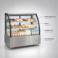 Vitrine réfrigérée pour gâteaux avec refroidissement par air, usage commercial, commande numérique