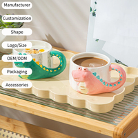 Mug à lait en céramique 380 ml, motif petit crocodile, design mignon de dessin animé, réutilisable, compatible lave-vaisselle, pour les fêtes