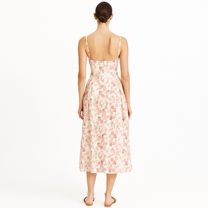 Custom di alta qualità moda estiva Casual impero vita Midi lunghe donne da donna slip abiti con stampa floreale - Product Image 2