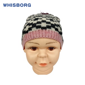 Custom Skully bambine Private Label bambino cappello con Pom Pom Kids agnello lana Jacquard personalizzare mamma e Me Beanie - Product Image 2