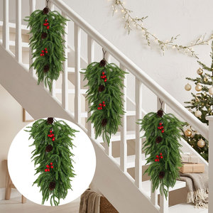 Guirlande murale artificielle en aiguilles de pin de Norfolk, plante verte, décoration de Noël, intérieur/extérieur, 784 - Product Image 1