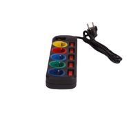 Extension électrique 5 voies, panneau d'alimentation domestique avec bouton à bascule électrique, barre lumineuse, prise d'extension colorée française