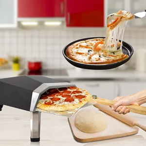Nieuwe Hete Verkoop 12 16 Inch Kleine Commerciële Gas Pizza Oven Buitenkeuken Rvs Draagbare Pizza Oven Met Ce Etl