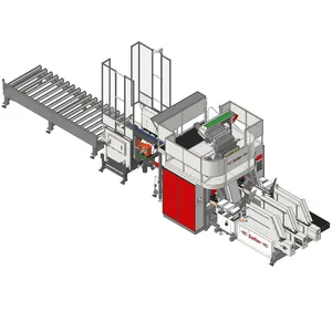 Linha de produção automática de equipamentos para trabalhar madeira, máquina para pregar tapetes de paletes de madeira com empilhador