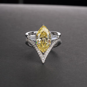 Unique Zircon Diamonds <b>Ring</b> <b>Set</b> 925 Sterling <b>Silver</b> Engagement <b>Ring</b> <b>Sets</b> 2pcs - Product Image 2
