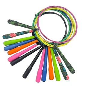 Wholesale Customized Logo Wooden Handle Adjustable Children's and Adult Fitness Anti slip Heavy Training Jumping Rope