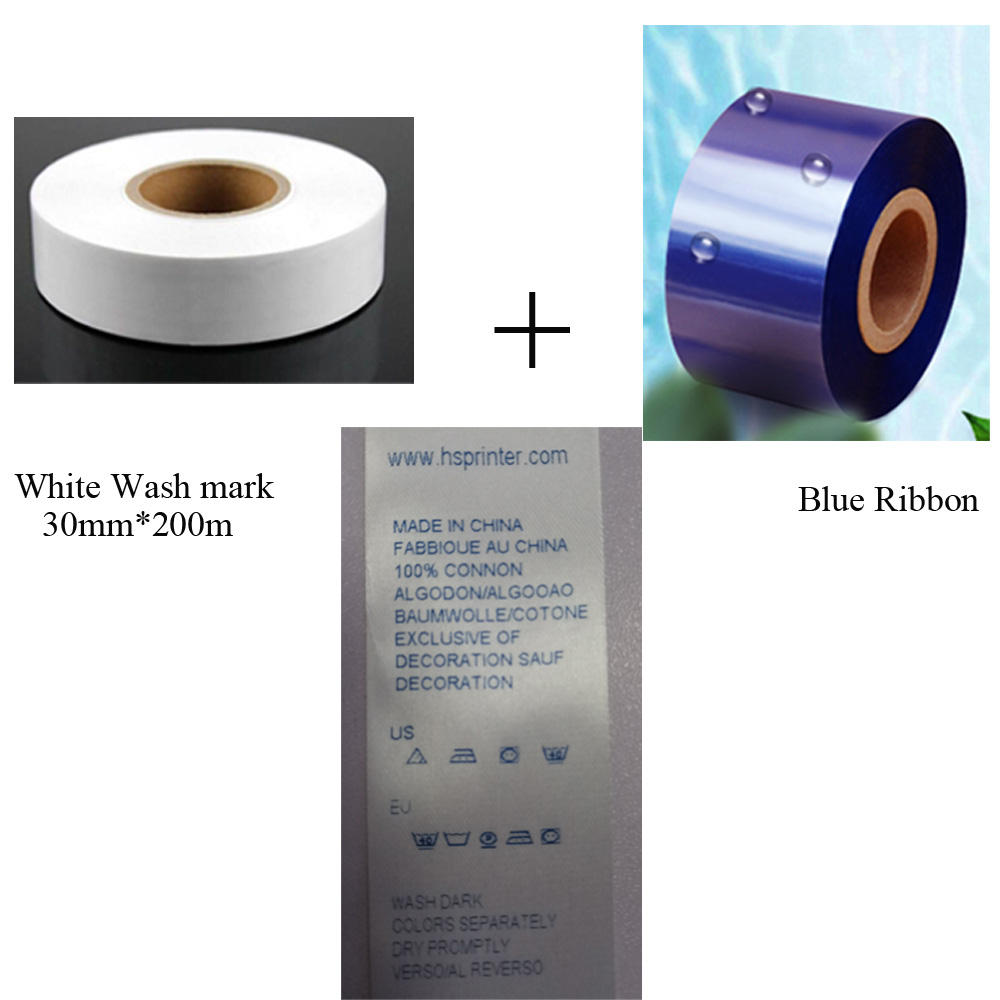 white mark and Blue ribbon