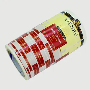 Produsen Kustom Stamping Emas Pernikahan Pernikahan Anggur Label Perekat Hot Sale Botol Anggur Stiker