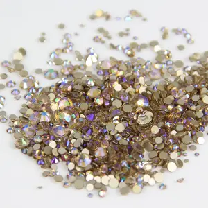 Piedras de cristal de tamaño variado, adornos de gemas con parte trasera plana, diamantes de imitación