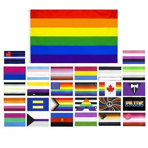 Venta al por mayor Stock Progreso 3x5ft Poliéster Big Rainbow <span class=keywords><strong>Lesbian</strong></span> LGBT Gay Pride Flag - Product Image 2