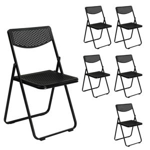 Chaises pliantes en plastique légères, lot de 6, chaise de jardin portable pour événements intérieurs et extérieurs - Product Image 6