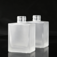 Bouteille en verre vide pour diffuseur de parfum 100-200ml, base épaisse et lourde, avec couvercle en bois et métal, pour remplissage de parfum DIY maison et hôtel