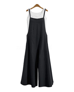Femmes personnalisé Baggy jarretelle <span class=keywords><strong>combishort</strong></span> été une pièce sans manches combinaison large pantalon <span class=keywords><strong>habillé</strong></span> barboteuse solide motif Y2K décontracté - Product Image 6