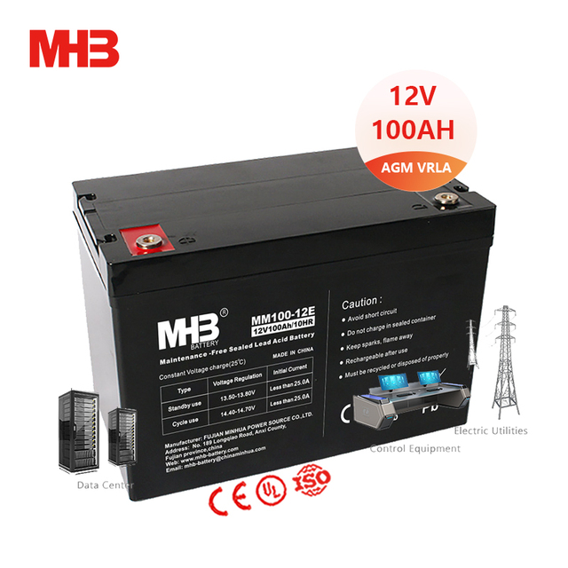 Mhb MM100-12E Long Life Lead Acid UPS VRLA Agm Gel Solar Storage Battery 12V 100ah Deep Cycle Batteries Pack for Power Plant