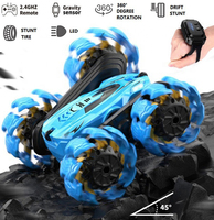 Voiture télécommandée AiJH RC Stunt Car 4WD tout-terrain double face avec rotation à 360° et détection gestuelle explosive