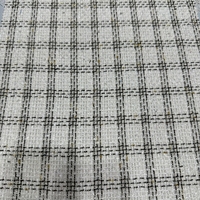 Tela Tweed a Cuadros Metálica Dorada de 310 g/m², 100% Poliéster, Teñida con Hilo, Tejido Transpirable, Chaqueta de Lujo para Mujer, Traje, Abrigo SDD-10325