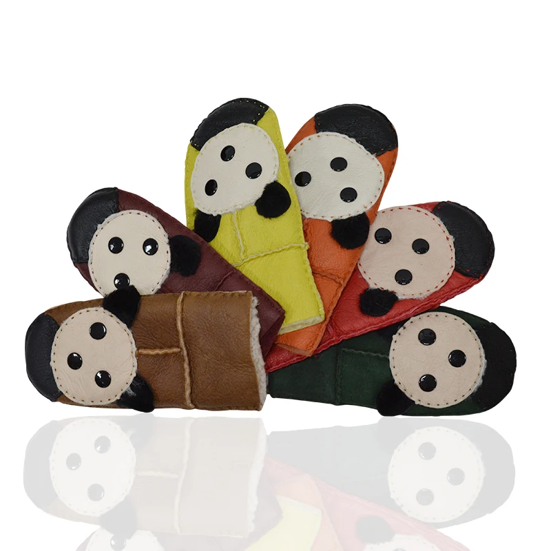 Индивидуальные зимние перчатки унисекс меховые варежки новый дизайн 2022 теплые шерстяные черные простые кожаные перчатки ручной работы для детей