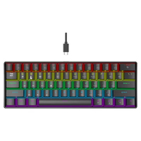 K61 True Mechanical Gaming Keyboard with Green Red Brown Black Switches Detachable Keycaps RGB Lighting