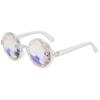 Lunettes de soleil kaléidoscopiques à strass arc-en-ciel pour festival de musique, lunettes à réfraction prismatique
