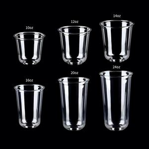 clear Coffee Shop Supplies Custom Logo Plastic <b>Cup</b> Disposable 12/16/24/32 Oz Pet Pp Milkshake Coffee <b>Cold</b> <b>Cup</b> With Lids Straws - Product Image 1
