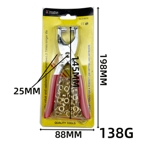 Kit d'outils de pose d'œillets 6 pouces avec œillets en laiton, <span class=keywords><strong>pince</strong></span> perforatrice <span class=keywords><strong>pour</strong></span> tissu, toile, bannière, cuir, chaussures, bricolage, artisanat, réparation, outil manuel - Product Image 3