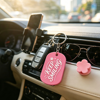 Porte-clés en caoutchouc souple 2D imprimés en gros – Pendentifs porte-clés en PVC avec lettres positives et motivantes – Porte-clés en silicone personnalisés avec LOGO