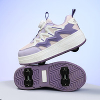 Chaussures à roulettes lumineuses LED ZY Brand avec semelle extérieure en TPR et tige en PU, deux roues, pour enfants, idéales comme cadeau