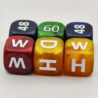 Ensemble de dés alphabétiques de luxe personnalisés en acrylique et résine, multicolores marbrés, pour jeux de table classiques et divertissants, design unique