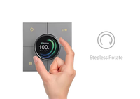 Interrupteur mural intelligent UEMON 86x86mm, écran tactile sans fil avec variateur d'intensité, commande par application et vocale, compatible Alexa et Google Home