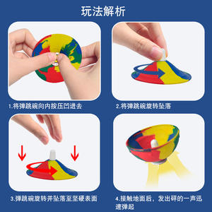 Nouveau jouet bol à rebond en caoutchouc, tendance créative hip-<span class=keywords><strong>hop</strong></span>, pop, anti-stress, toupie lumineuse et rotative, pour cadeaux - Product Image 4