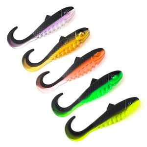 <span class=keywords><strong>Tayu</strong></span> 5,5 cm 2G cola rizada suave gusano cebo negro Pit señuelo pesca para carpa Crappie Bass Snakehead fabricante al por mayor - Product Image 5