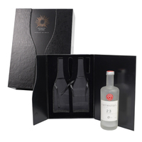 Boîte en papier rigide recyclable personnalisable pour vin et spiritueux whisky boîte cadeau pour vin rouge et vodka avec doublure en éponge gaufrée
