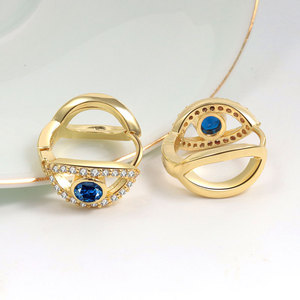 Nuovi stili, nuove tendenze, squisita personalità geometrica di alta qualità, zircone blu cubico, occhi diabolici, orecchini opachi INS - Product Image 4
