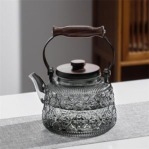Low MOQ 1000ml Custom Logo Printing Heat Resistant High Borosilicate Glass Luxury <b>Infuser</b> Tea Pot Kettle for Tea Making - Product Image 1