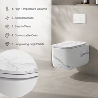 Ensemble de toilettes en céramique à chasse d'eau super puissante, sanitaires de luxe, toilettes murales encastrées pour salle de bain, vente en gros