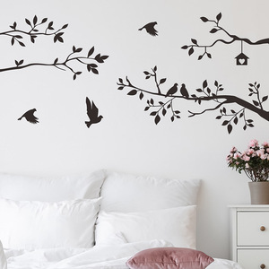 Decorazione di adesivi <span class=keywords><strong>murali</strong></span> in vinile con stampa di grandi dimensioni per alberi e <span class=keywords><strong>uccelli</strong></span> di alta qualità per la decorazione domestica - Product Image 2