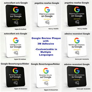 ป้ายรีวิว Google หลายภาษา IT DE ES FR พร้อม NFC สำหรับรีวิว Google - Product Image 1