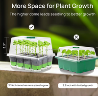 Kits de semis en silicone réutilisables à 12 cellules pour légumes, avec couvercle, pour la germination et la culture des plantes, vente en gros
