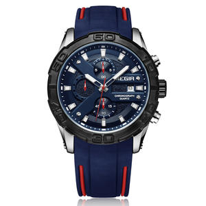 Montre Homme Multifonctionnelle Chronographe Calendrier Luminescent Montre Sport Quartz Silicone - Product Image 4