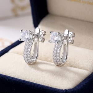 KARATS Boucles d'oreilles clous convertibles en argent sterling 925 avec moissanite, plaqué or/argent, forme goutte d'eau, style hip-hop, détachables - Product Image 3