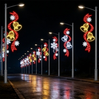 Décoration de festival, Halloween, mariage, éclairage urbain extérieur, IP65 étanche, flocon de neige 2D, motif de poteau LED de Noël, lumières de rue