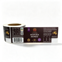 Étiquettes personnalisées imprimées en vinyle pour pots de miel de Manuka, estampage or/argent, autocollant adhésif imperméable de qualité alimentaire, emballage de marque privée