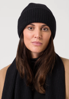 Bonnet personnalisé en mélange de laine mérinos et de cachemire de qualité supérieure, tricoté côtelé, pour femme, avec logo personnalisé