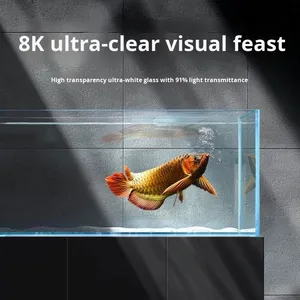 Aquarium en verre ultra blanc pour salon, avec plantes aquatiques, tortues, <span class=keywords><strong>Ranchu</strong></span> et Betta, garantie de 2 ans - Product Image 3