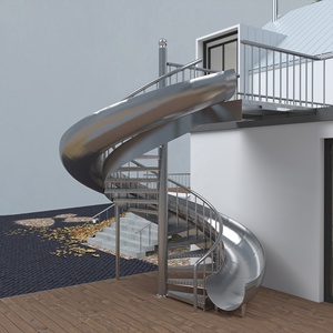<span class=keywords><strong>Escalier</strong></span> modulaire d'évacuation incendie personnalisé, glissière pour <span class=keywords><strong>piscine</strong></span>, rénovation d'escaliers, <span class=keywords><strong>escalier</strong></span> en colimaçon extérieur en acier inoxydable 304 avec glissière - Product Image 4