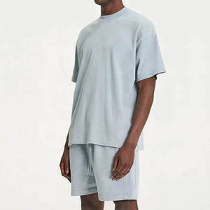 Custom Men's Fashion Oversized Knitted Letter Pattern Heavyweight <b>T</b>-Shirt High Quality 100% Cotton Streetwear - Product Image 4