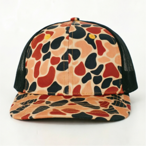 Casquettes de camionneur personnalisées avec logo camouflage marron, 6 panneaux, visière incurvée, maille respirante, casquette de baseball à fermeture snapback - Product Image 1