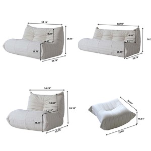 Sillón Individual Nórdico ATUNUS, <span class=keywords><strong>Cómodo</strong></span>, sin Patas, Tipo Sofá de Piso para Sala de Estar, Reclinable, Tatami Grande, Sofá Relajante - Product Image 6