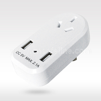 Argentina Multi Adapter Power Strip, Plug 2P + T 10A 250V avec 2 indicateurs USB et LED, Max Out Put Current:2.1A